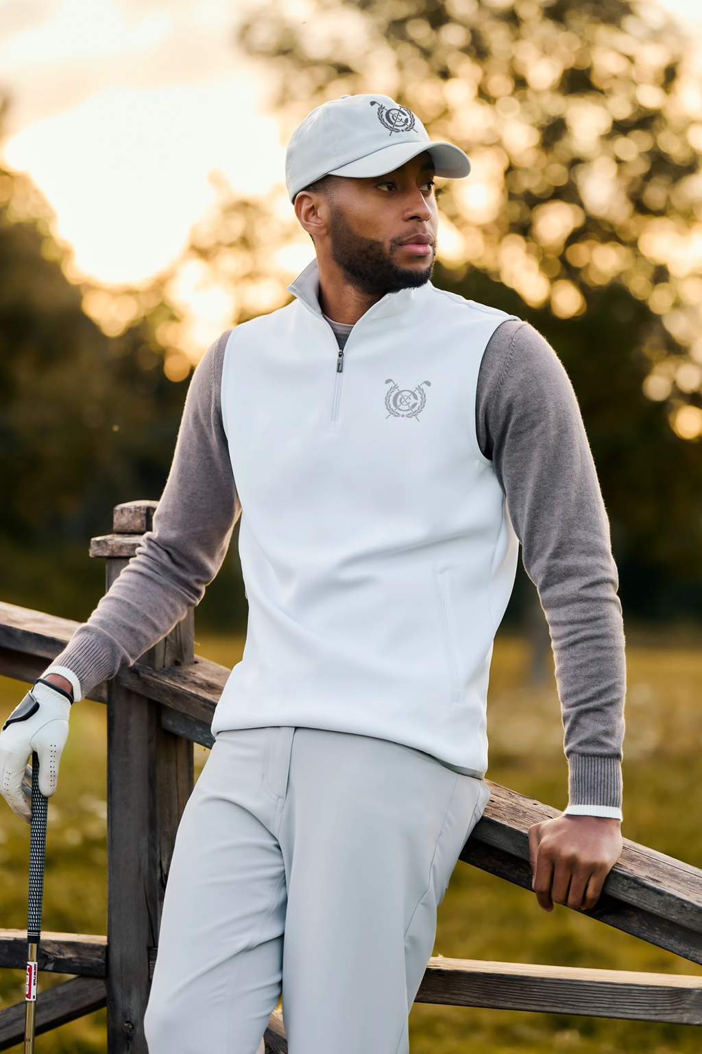Forté Quarter-Zip Vest (White)